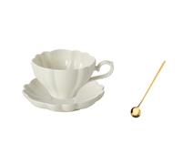 200ml-6oz pomeridiano tè latte caffè tazza creativa selvaggio ceramica carino tazze e piattini-latte bianco+cucchiaio
