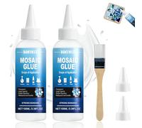 200ml Collante Trasparente per Mosaico, Colla per Mosaico, Colla per Vetro Mosaico, Impermeabile Trasparente, per Piastrelle per Vetro, Ceramica, Pietra, Plastica