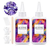 200ml Olio di Silicone Trasparente, Ausiliare per Pittura Acrilica, Compatibile con Attivisti Acrilici e ad Acquerello, Adatto a Tutti Gli Acrilici Dipinti, Tela ad Acquerello, Rocce
