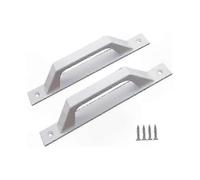 200mm D-Shaped Wooden Gate Handles, Pack of 2, Black Finish for Garden Doors