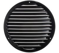 Ø 200mm Nera Rotonda Griglia di Ventilazione in Metallo - Griglie D'Aerazione con Rete Anti Insetti