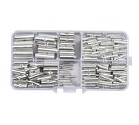 200PCS Auto Wire Butt Connettori Non Isolati Terminal Set per 24-8 AWG Cavi con Built-in Wire Stop Design