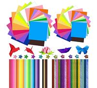 200PCS Carta Origami Cartoncini Colorati e 1390 Fogli Di Origami Stella Origami Stella Colorata Origami Stella Carta Glitter Per Bambini e Studenti Decorazioni Fai Da Te