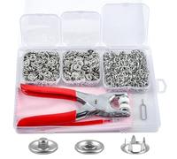 200PCS DIY Bottoni Automatici a Pressione Bottoni a Pressione Metallo Antiruggine, Bottone a Pressione con Pinza per Bottoni Automatici, per Artigianato, Abbigliamento Borse
