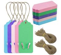 200PCS Etichette Carta Kraft,Etichette Regalo,4 x 7CM Etichetta Kraft con 150Pcs di Spago di Iuta per Regali di Compleanno,Matrimoni e fai da te