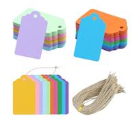 200PCS Etichette Carta Kraft,Etichette Regalo,7x4CM Etichetta Kraft con 200Pcs di Spago di Iuta per Regali di Compleanno,Matrimoni e fai da te