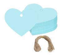200Pcs Etichette Regalo con Cordino a Forma di Cuore per Carta Bianca Blu