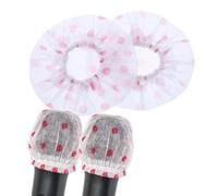 200pcs Microfono Parabrezza Mic Copertura Bianco con Rosa di