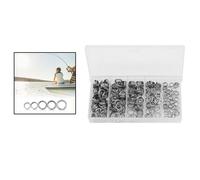 200Pcs Pesca Split Anelli In Acciaio Inox Richiamo Rotondo Connettori Set 5