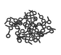 200pcs piccoli minuscoli mini occhielli perni occhielli ganci occhielli fermagli filettati a vite gancio per gioielli fai da te che fanno risultati-nero,5x10mm