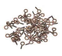 200pcs piccoli minuscoli mini occhielli perni occhielli ganci occhielli fermagli filettati a vite gancio per gioielli fai da te che fanno risultati-rame rosso,5x10mm