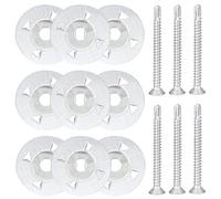 200Pcs Rondelle per Piastrelle da 28mm Rondelle Isolanti Fissaggi Dischi Rondelle 100pcs Rondelle Acciaio Inox e 100pcs Viti per Cartongesso Pannelli Compositi Piastrelle di Ceramica