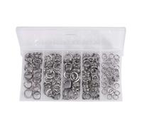 200pcs/set Anelli da Pesca,Anelli da Pesca a Doppio Cerchio Pesca Anelli Solid Ring per Canna in Acciaio Inox Alta Resistenza