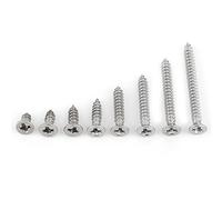 200Pcs Viti Autofilettanti M3, Viti in Acciaio Inox 304 Viti Autoperforanti a Testa Tonda 6mm/8mm/10mm/12mm/16mm/20mm/25mm/30mm (Testa Affondata)