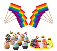 200pz Bandiere Arcobaleno Stuzzicadenti, Mini Toppers Cupcake LGBT Stuzzicadenti Bandiere Arcobaleno Stuzzicadenti da Cocktail Arcobaleno per Carnevale Arcobaleno Decorazioni per Feste