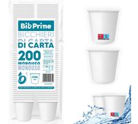 200pz Bicchieri Acqua in Carta 200ml Bicchieri 200ml Biodegradabili Per Bevande