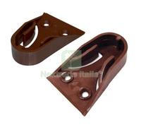 200PZ REGGITUBO ARMADIO TONDO LATERALE PLASTICA MARRONE TUBO MM 18: