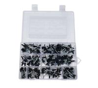 200pz/Set 8-18mm Rivetti Assortiti Alluminio Nero Standard+Grande Flangia Kit Ri