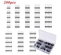 200pz/set rivetti neri assortiti flangia standard e grande lega alluminio 8-18mm