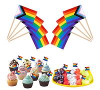 200pz Stuzzicadenti Bandiere Arcobaleno, Mini Bandiera Stuzzicadenti Orgoglio Toppers Cupcake LGBT Stuzzicadenti Cocktail Arcobaleno per Carnevale Arcobaleno Decorazioni per Feste