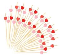 200pz Stuzzicadenti Cocktail Cuore per Bevande, 12cm Rosso e Rosa Stuzzichini per Antipasti Spiedini di Bastoncini di Frutta per Matrimoni Baby Shower Festa Mamma Decorazioni per San Valentino