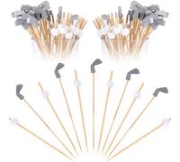 200pz Stuzzicadenti da Golf per Cocktail, Stuzzicadenti a Tema Golf Spiedini da Pallina da Golf Spiedini da Mazza da Golf per Sandwich Antipasti di Frutta Decorazioni per Cocktail per Feste