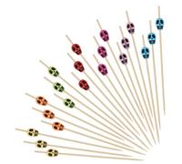 200pz Stuzzicadenti Teschio, Spaventosi Spiedini da Cocktail Decorativi Stuzzicadenti Teschio per Bevande Antipasti Panini per Decorazioni per Feste di Compleanno di Halloween Natale