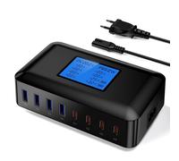 200W Caricatore USB C Multiplo 8 Port Caricabatterie USB Multipla mit LED