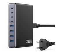 200W Caricatore USB C Multiplo 8 Porte GaN III USB Stazione Ricarica Caricatore