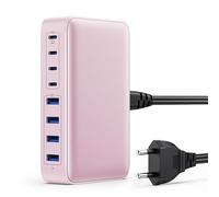 200W Caricatore USB C Multiplo, GaN III 8-Port 65W Laptop Caricabatterie PPS PD QC Alimentatore USB C Multipla Stazione di Ricarica mit USB A per MacBook Air/Pro Laptop iPhone Samsung SteamDeck-Rosa