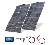 200W Flessibile Pannello Solare Kit Monocristallino carica Solare con controller 20A, uscita USB per caricare batterie 12V 24V(GEL,AGM),per camper, roulotte, barche, tetti