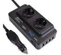 200W Inverter 12V a 220V Convertitore Potenza Onda Modificata - Ricarica Rapida, Protezione Multipla, 2 Prese CA, 4 Porte USB, Display Digitale per Auto, Camper, Campeggio, Lavoro in Movimento