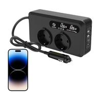 200W Inverter Auto Plug-In Da Accendisigari Adattatore Batteria Veicolo | Caricatore Multiuso Intelligente per Droni Cellulari Laptop Viaggio