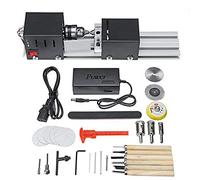 200W Mini Tornio Per Legno, Mini Tornio Per Metallo Mini Fai-Da-Te Tornio Per Legno Rettifica Lucidatura Utensile Per Trapano Mini Tornio A Velocità Variabile Tornio Parallelo (EU Plug)