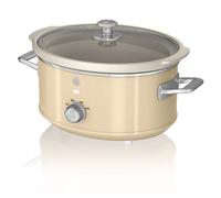 SWAN SF17021CNEU Retro Slow Cooker 3,5L Pentola Rimovibile in Ceramica Antiaderente senza PFOA, Crema, 200W - 5055322555221