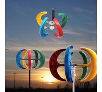 200W wind turbine generator, 12V 5-blade vertical axis wind turbine generator kit for home hybrid street light use