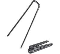 200x ancoraggio a terra con testa piatta | ancoraggio a terra in acciaio al carbonio non galvanizzato per il fissaggio di veli di erbacce | recinzioni e reti o per il campeggio - (200, 100x13x2,9 mm)
