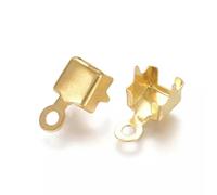 200x estremità per Catene a Tazza in Ottone Argento e Oro per connettori per Catene a Tazza con Strass - Oro - 5x5 mm