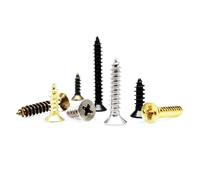 200X M2 M2.6 M3 piccolo Piccolo Argento dorato Ottone antico Bronzo Acciaio nero Phillips Testa svasata piatta Vite for legno autofilettante(Antique brass,3x8mm)