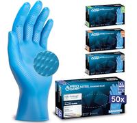 200x PROGRIP Guanti nitrile XL Blu [Extra resistenti], Guanti monouso plastica, 2x più spessi, con finitura diamantata, Guanti in nitrile per industria e montaggio, guanti lavoro
