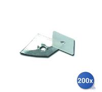 200x Rondella Romboidale E-100 in ferro zincato senza guarnizione