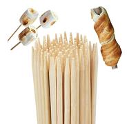 200x Spiedini in Legno, Set da 200 Spiedi da 90 cm per Salsicce, Cucina, Griglia e Barbecue, Attrezzo BBQ, Naturale