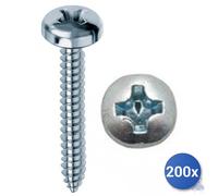 200x Vite Autofilettante Inox A2 Aisi 304 Testa Cilindrica Croce E-100 4,2X50