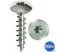 200x Vite Autofilettante Per Truciolare Panelvit Chromiting&Reg; Mustad Fungo
