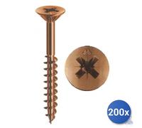 200x Vite Autofilettante Per Truciolare Panelvit&Reg; Mustad Bronzata Tsp Pz