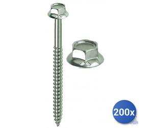 200x Vite Mordente Kovervit Chromiting&Reg; Mustad Per Legno Testa Con Chiave