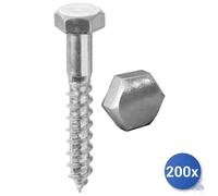 200x Vite Mordente Zincata Testa Esagonale E-100 8X40