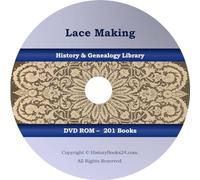 201 BOOKS - Lace Making - Bobbin Thread Needlework Patterns Embroidery - CD/DVD