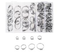 201 fascette inox assortimento, 100 pz 0.24-1.73 pollici (6-44 mm), regolabili per lavatrice auto, meccanica