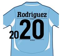 2010 Uruguay Home Name Set J. Rodriguez #20 Heat Transfer Patch Fan Made Cup Sty